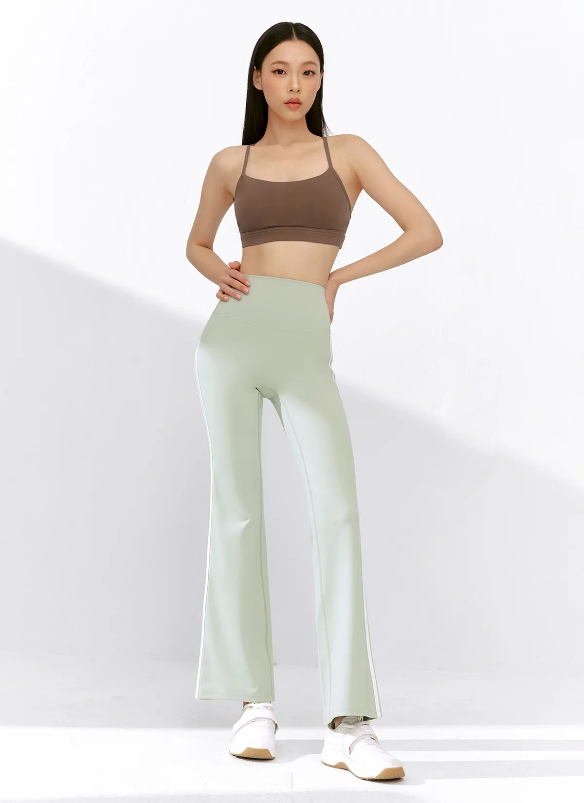 [1 1] Comfort Fine Track Line Boots Cut Leggings