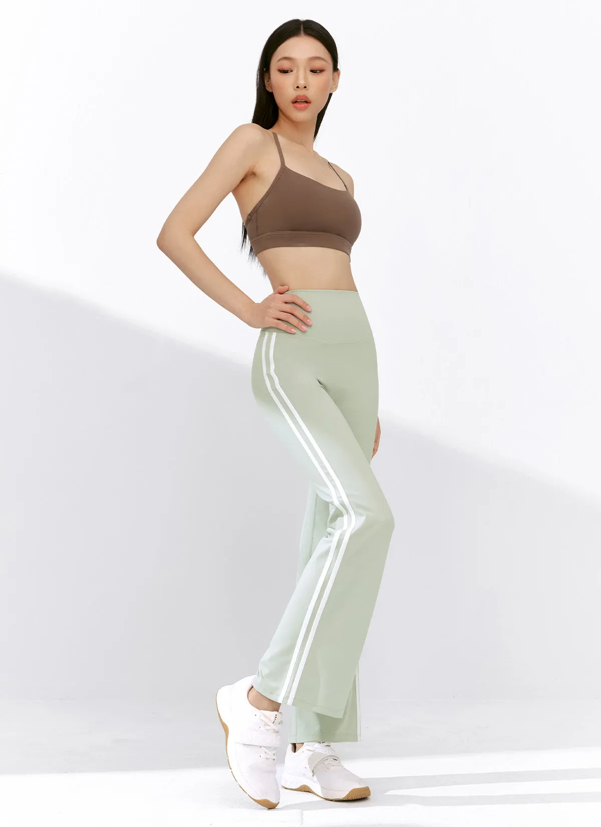 [1 1] Comfort Fine Track Line Boots Cut Leggings