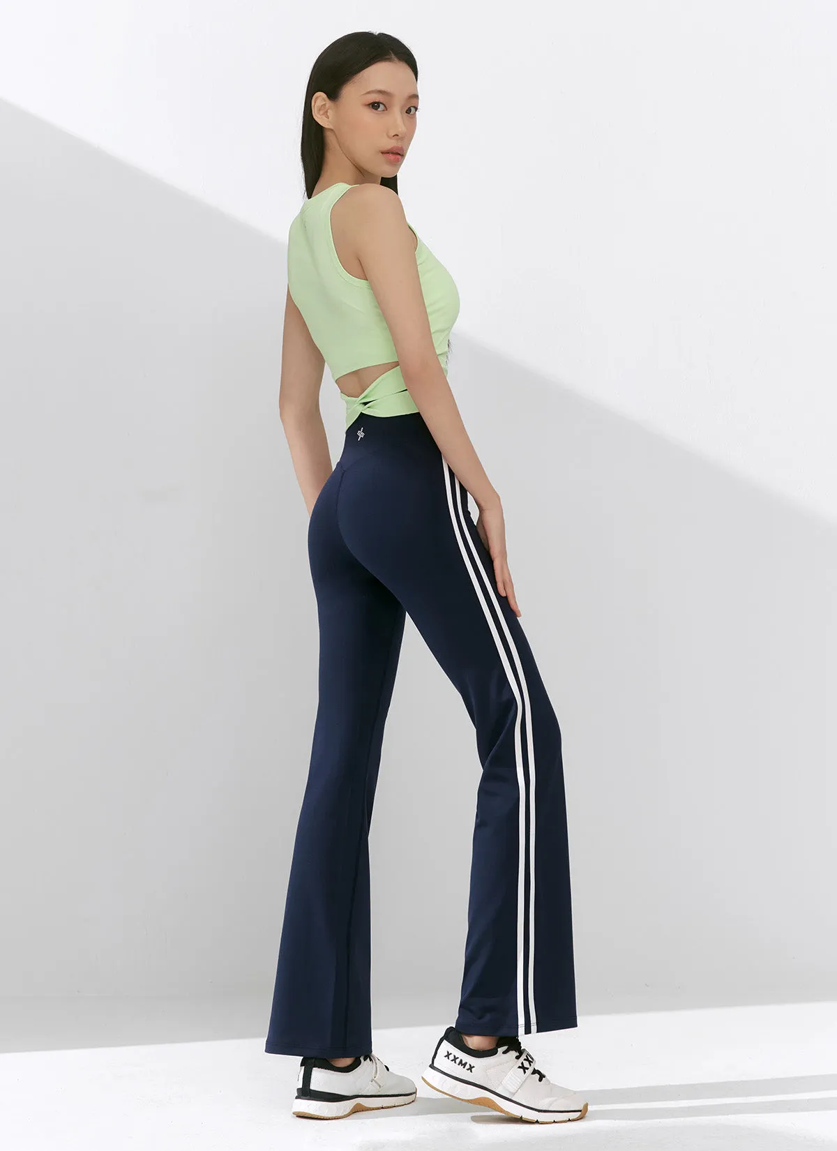 [1 1] Comfort Fine Track Line Boots Cut Leggings