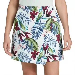 16" Palm Overlap Skort In Painterly Palm Mint