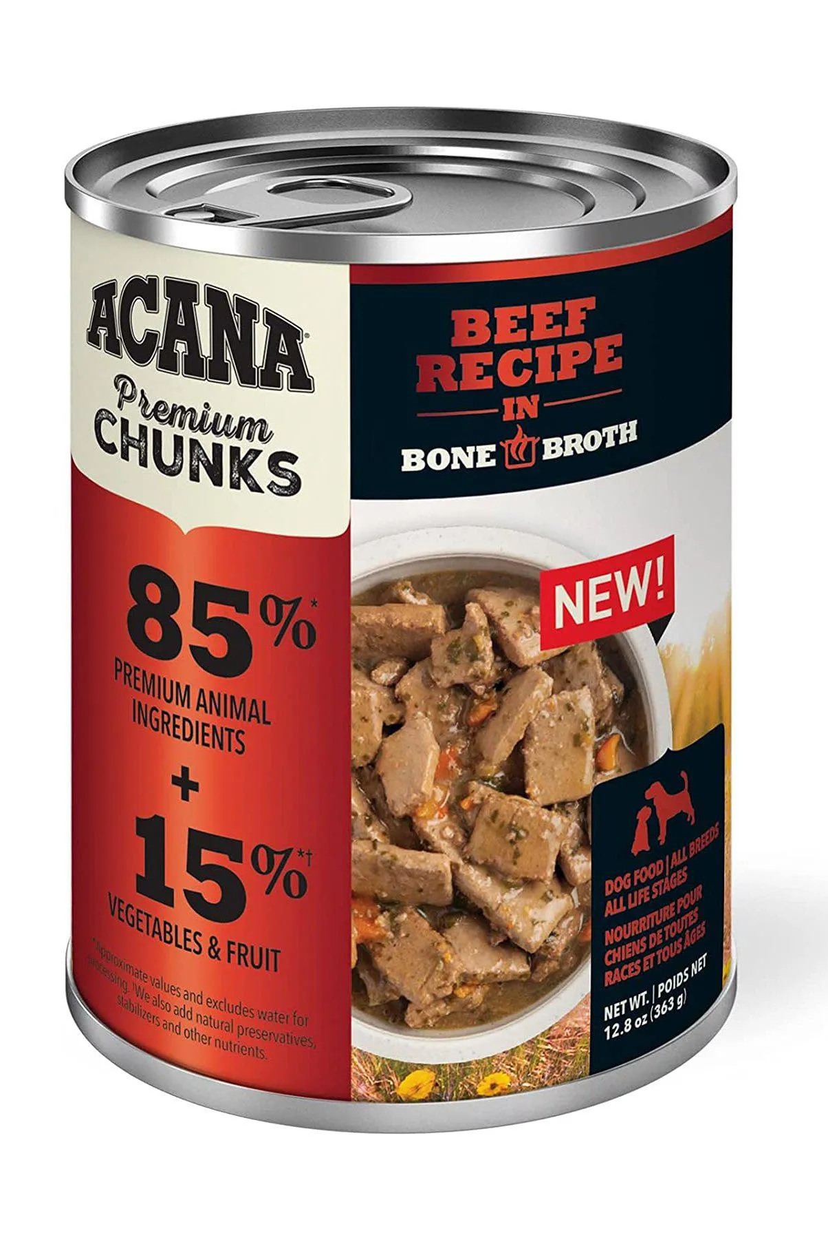 Acana Premium Chunks Beef in Bone Broth Wet Dog Food