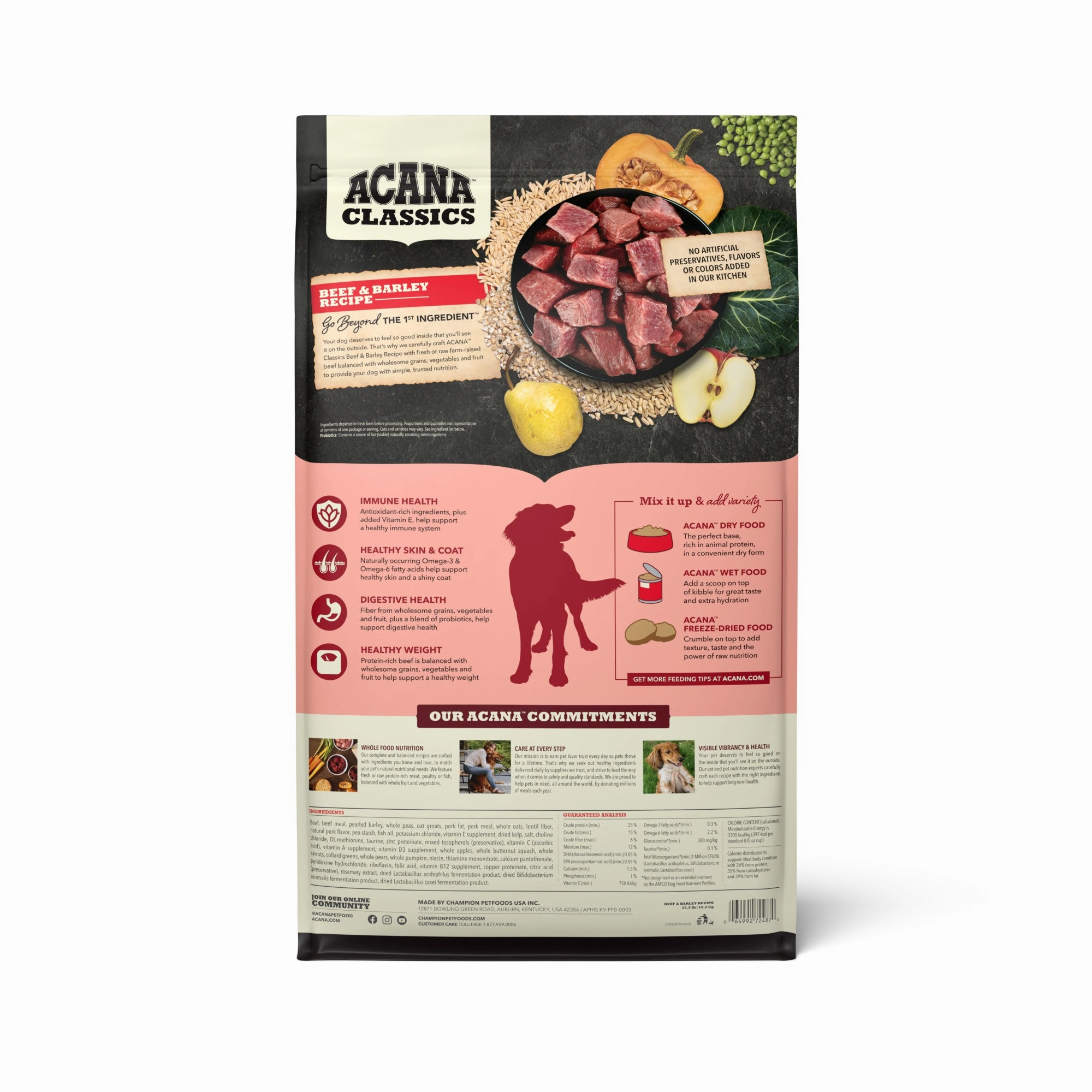ACANA Classics Dry Dog Food Beef & Barley Recipe 22.5lb