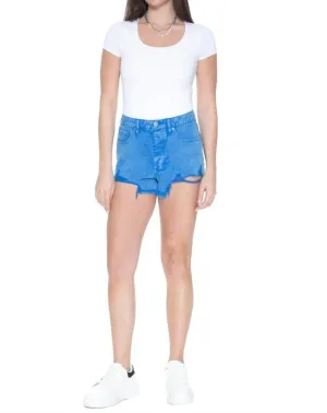 Acid Wash Shorts In Blueberry