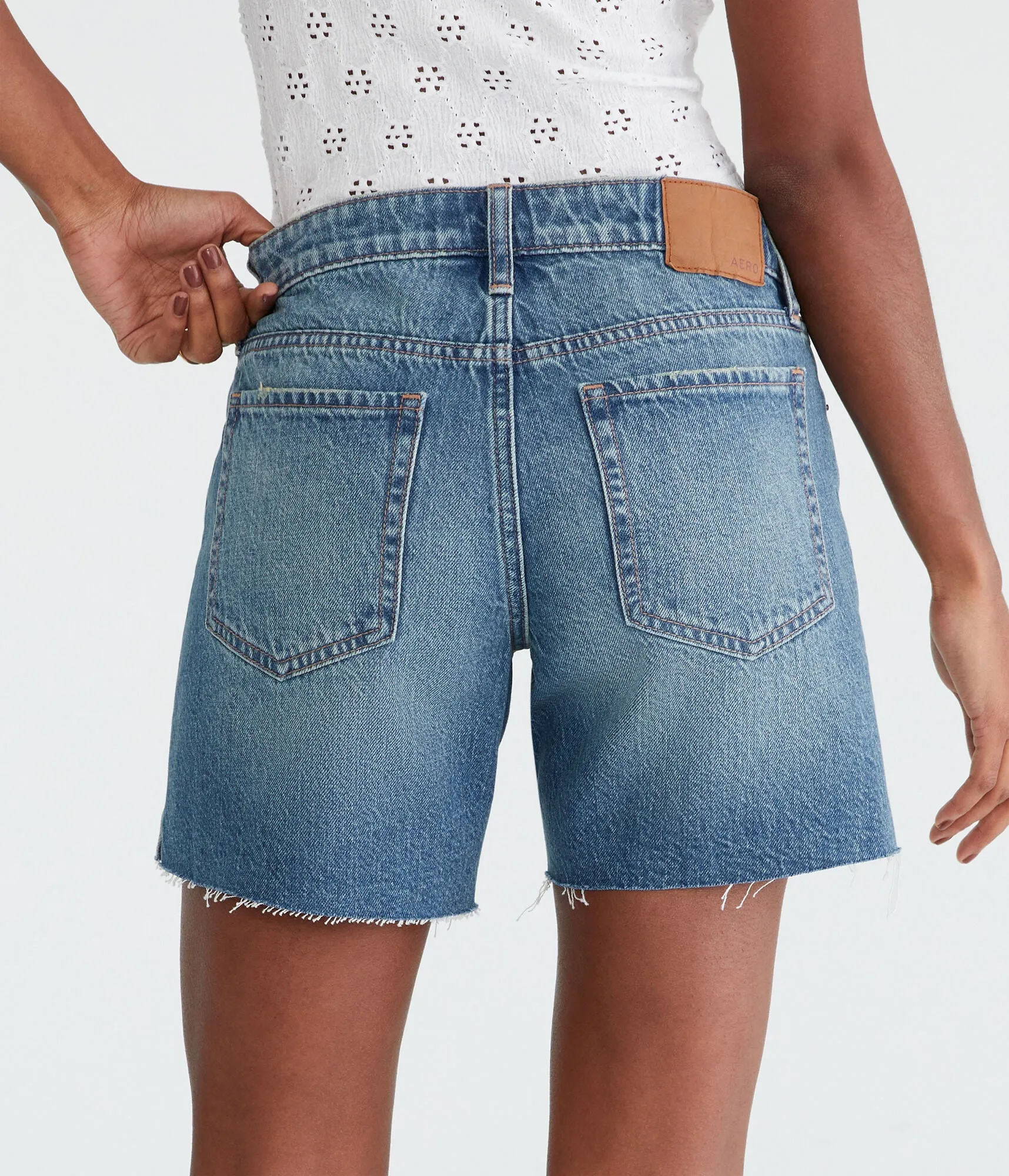 Aeropostale Low-Rise Baggy Denim Shorts 6"
