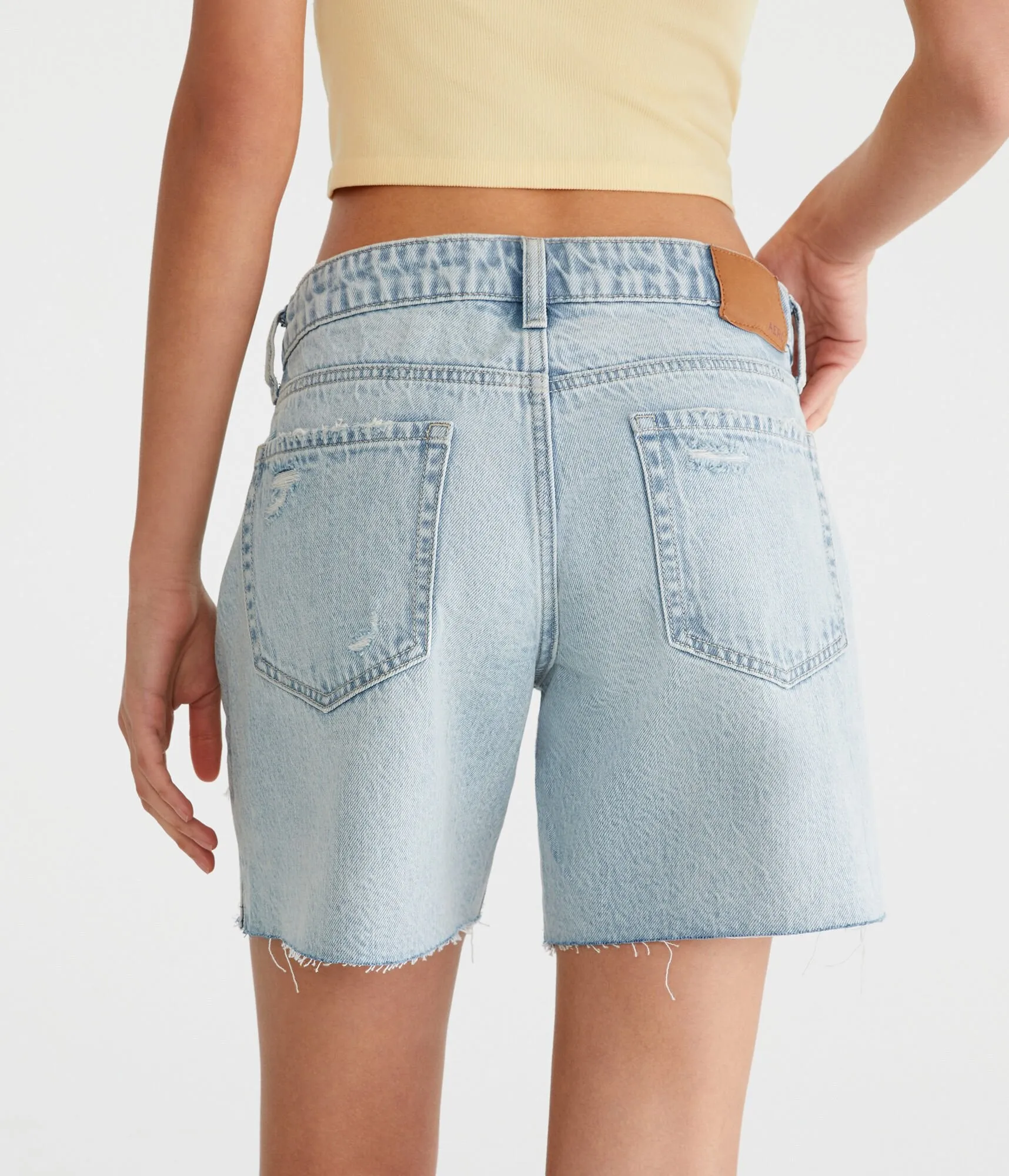 Aeropostale Low-Rise Baggy Denim Shorts 6"