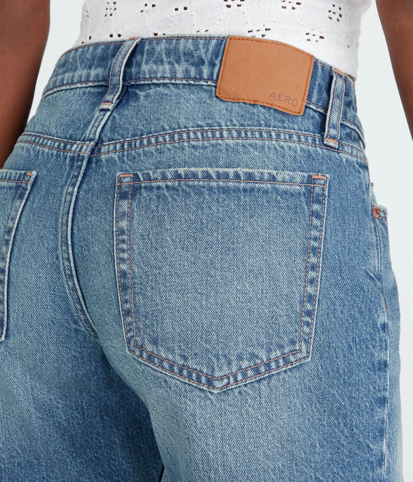 Aeropostale Low-Rise Baggy Denim Shorts 6"