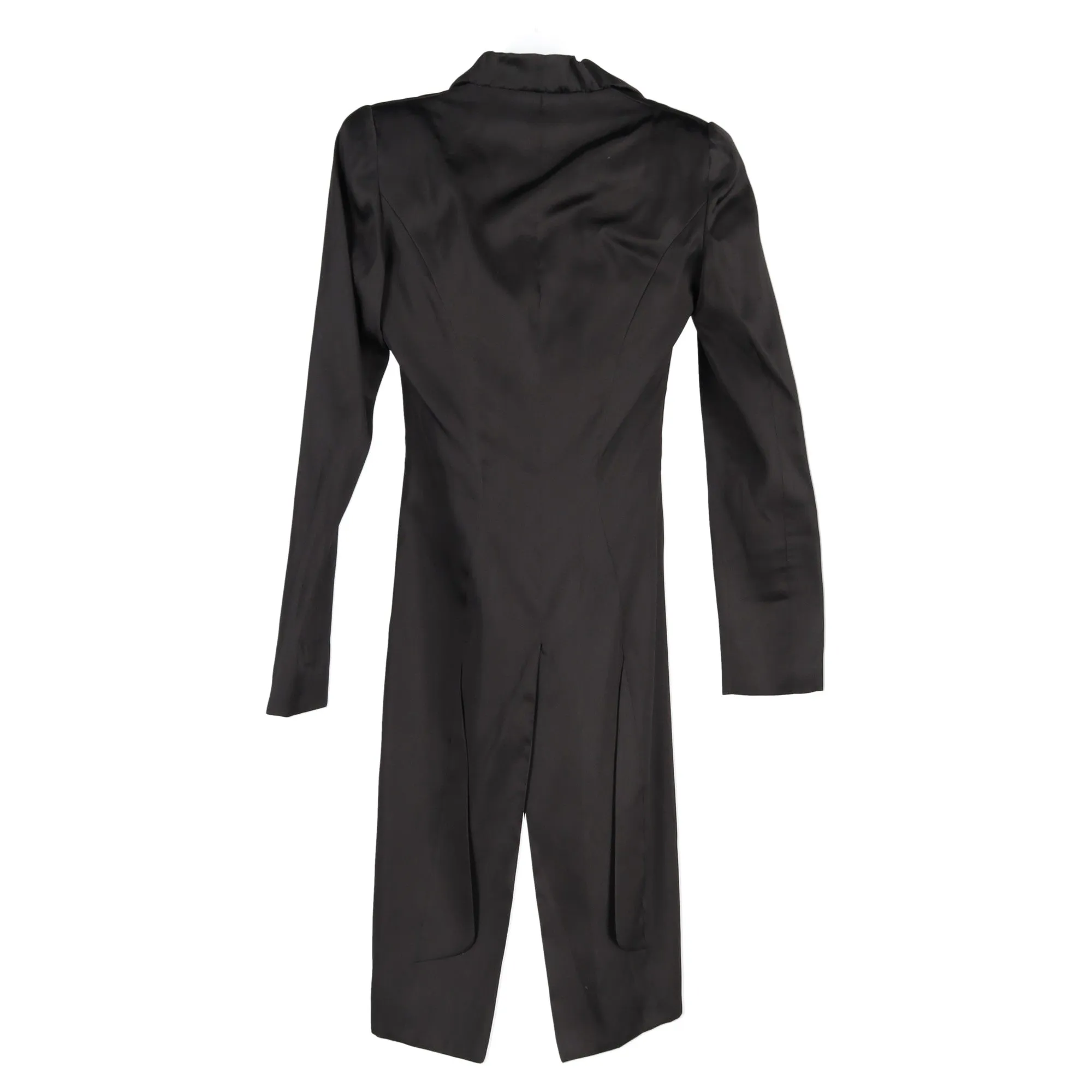 Alexander McQueen Long Coat in Black Silk