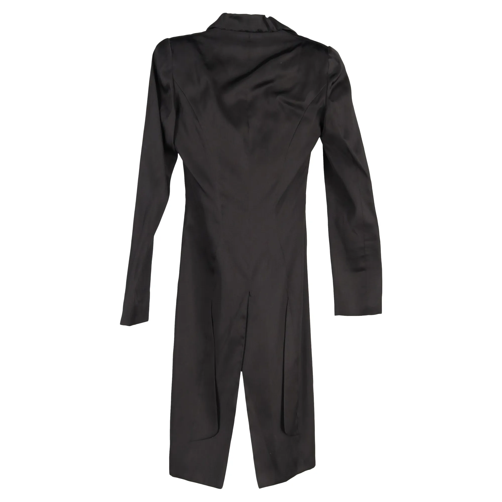 Alexander McQueen Long Coat in Black Silk