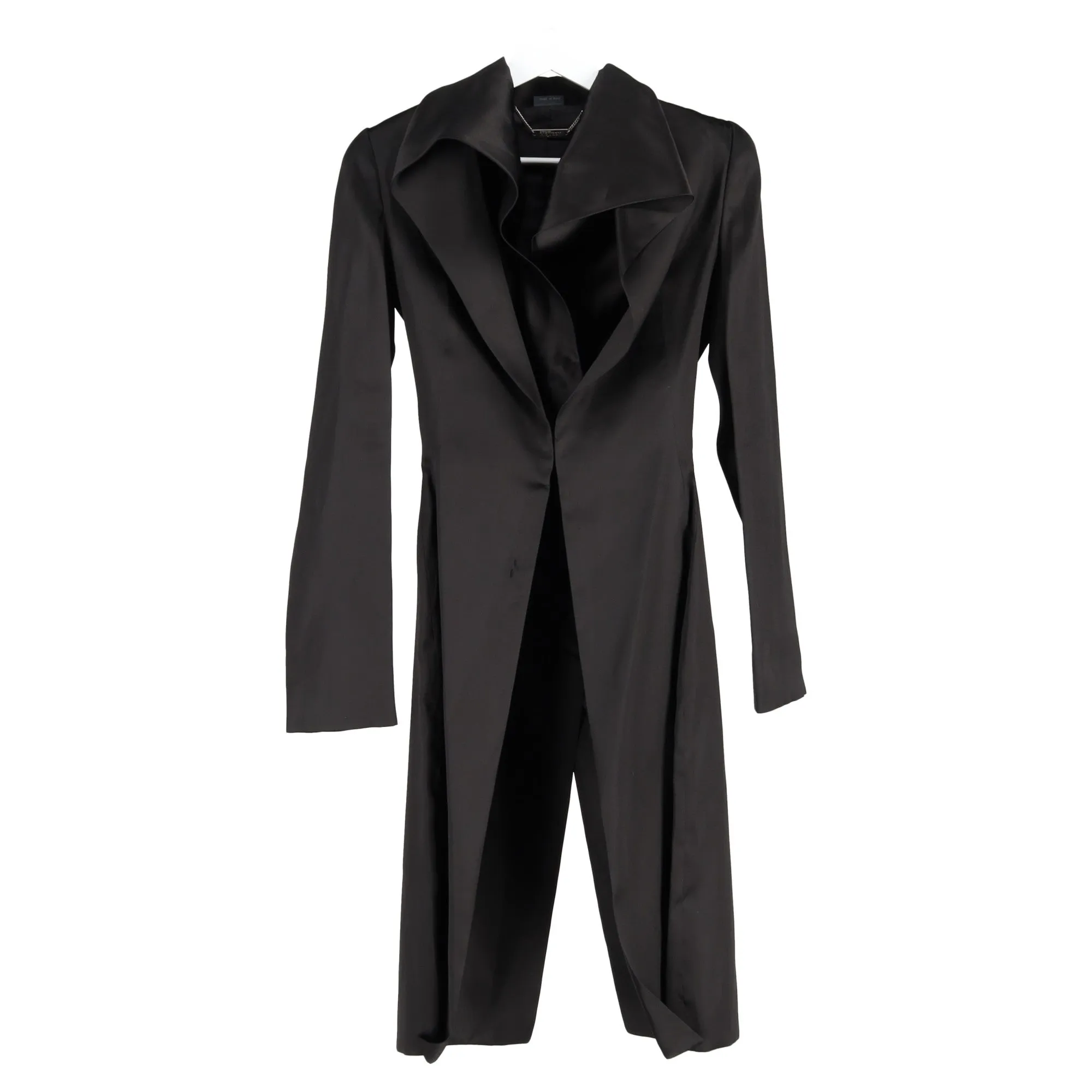 Alexander McQueen Long Coat in Black Silk