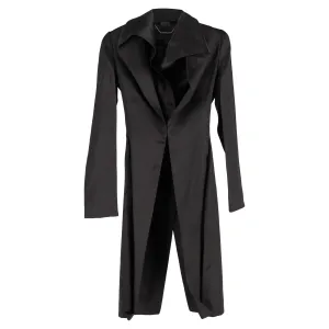 Alexander McQueen Long Coat in Black Silk