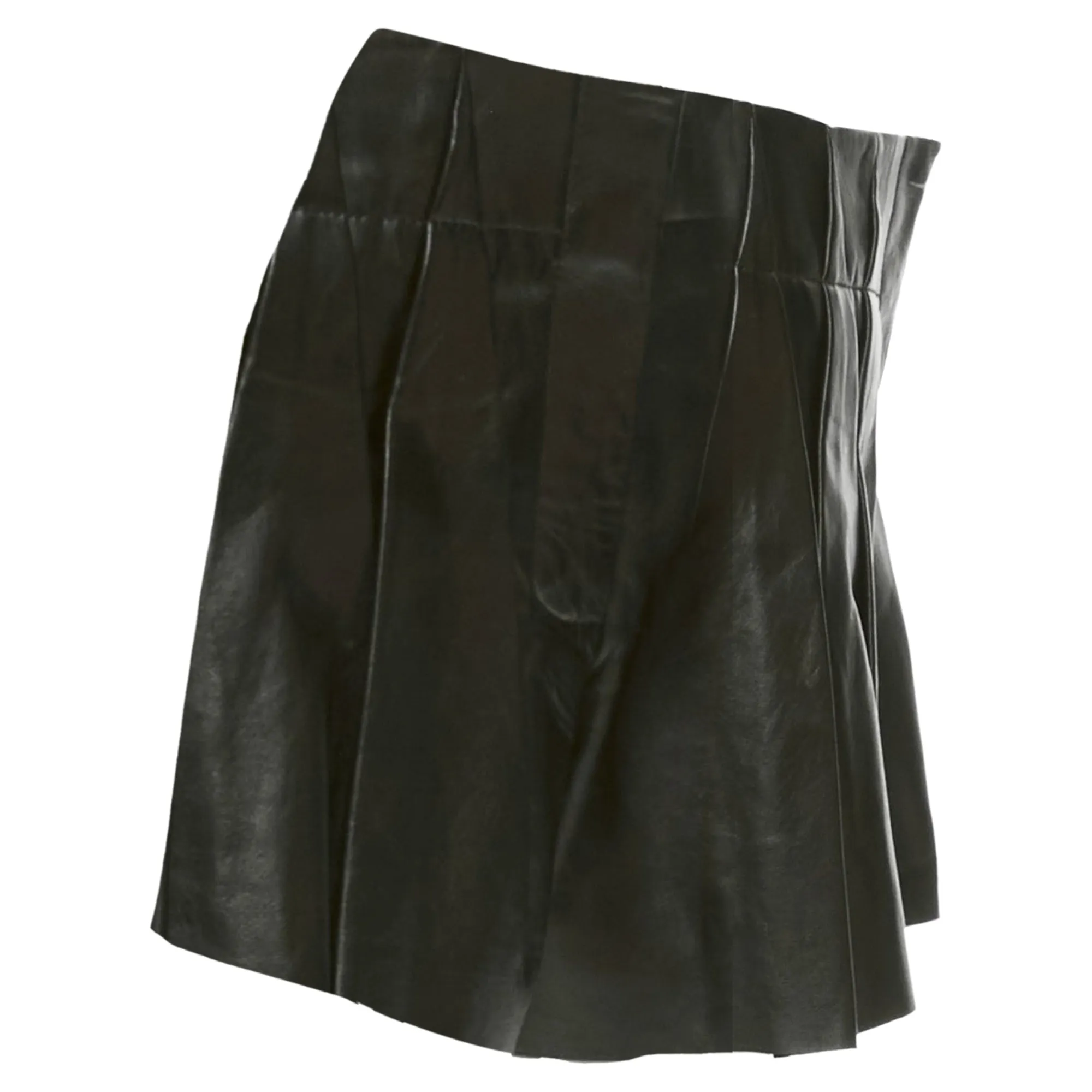 Alexander Wang Lambskin Leather Pleated Front Shorts