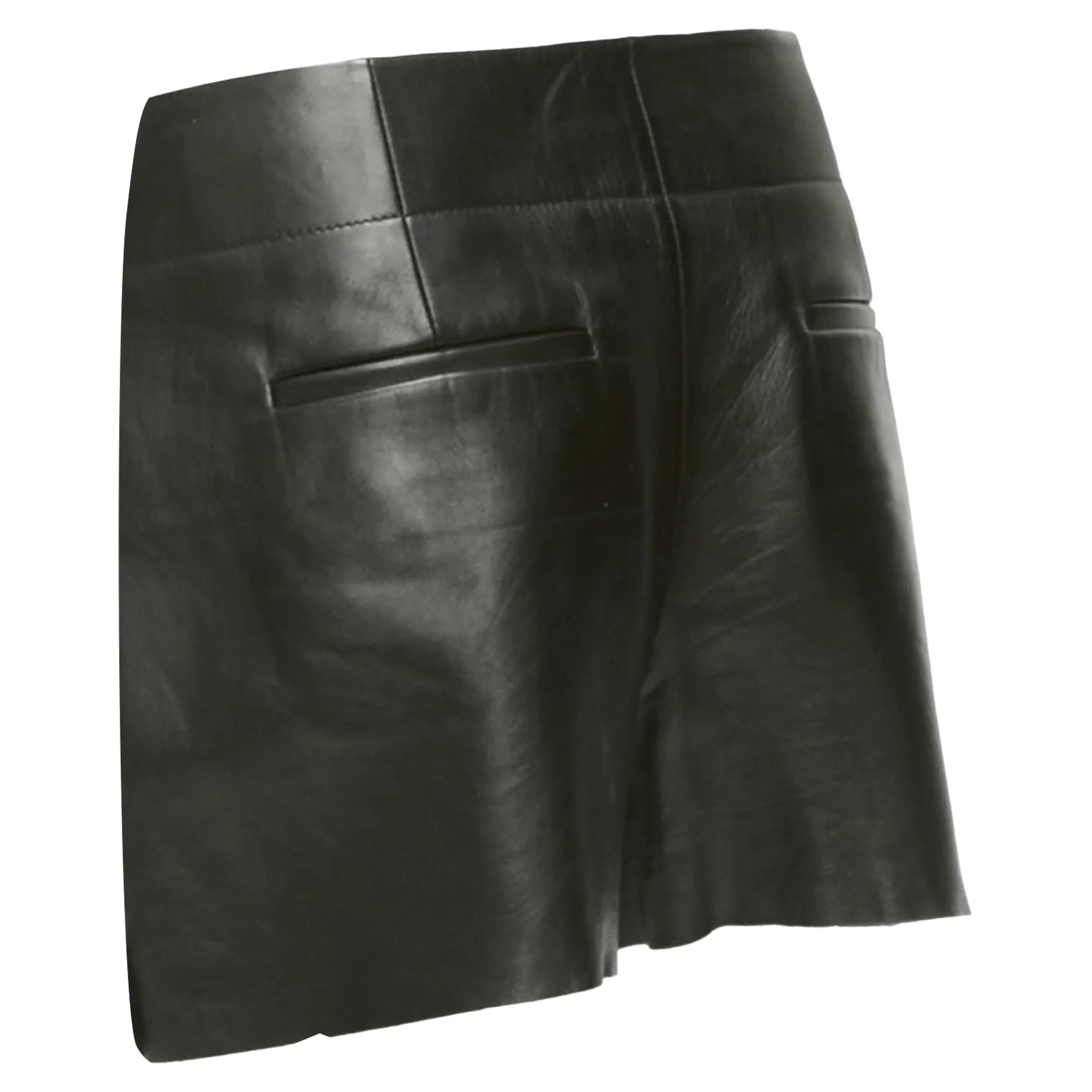 Alexander Wang Lambskin Leather Pleated Front Shorts