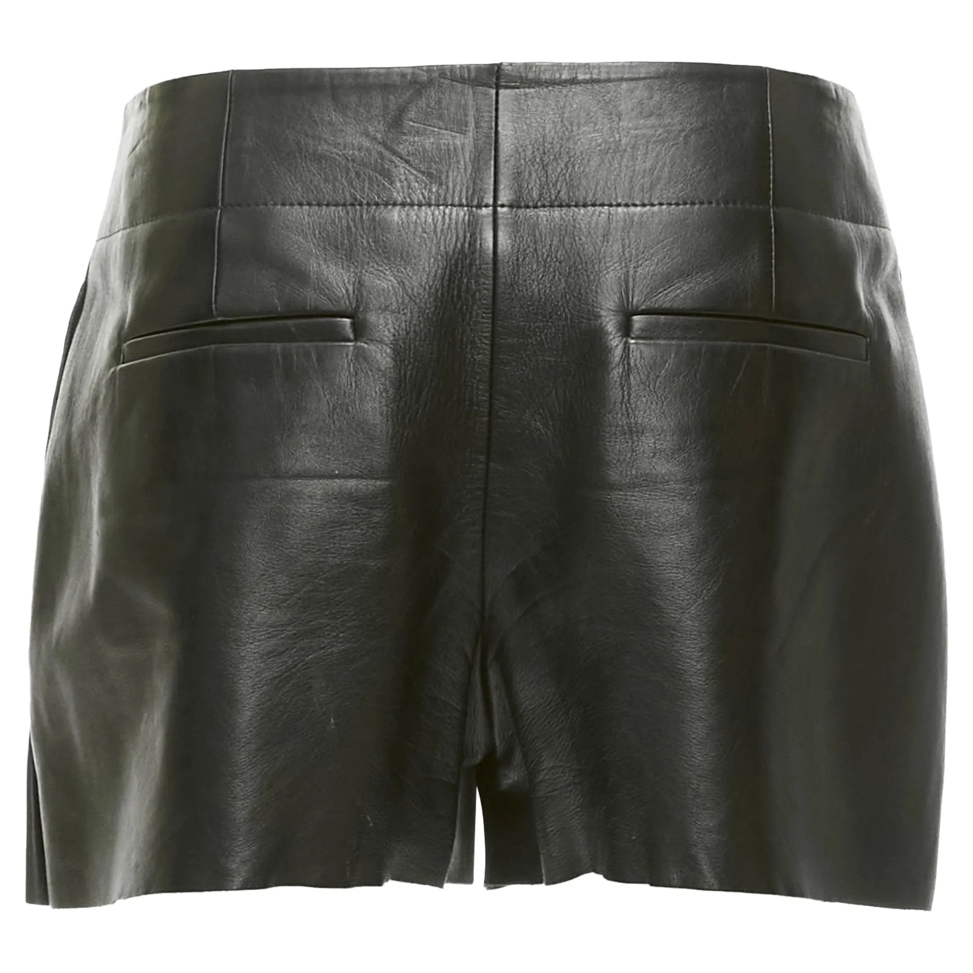 Alexander Wang Lambskin Leather Pleated Front Shorts