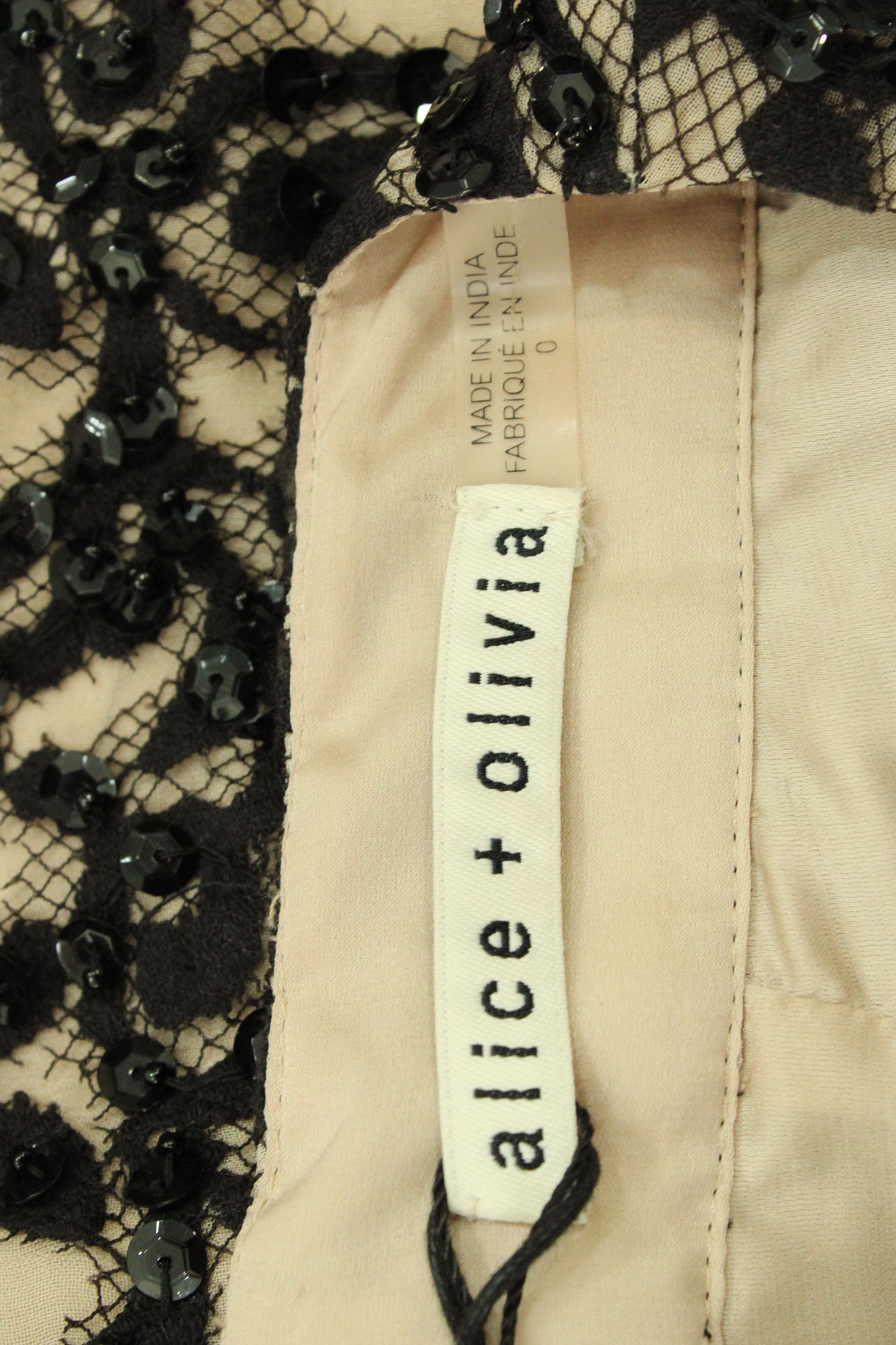 Alice & Olivia Embellished Guipure Shorts in Black Polyester