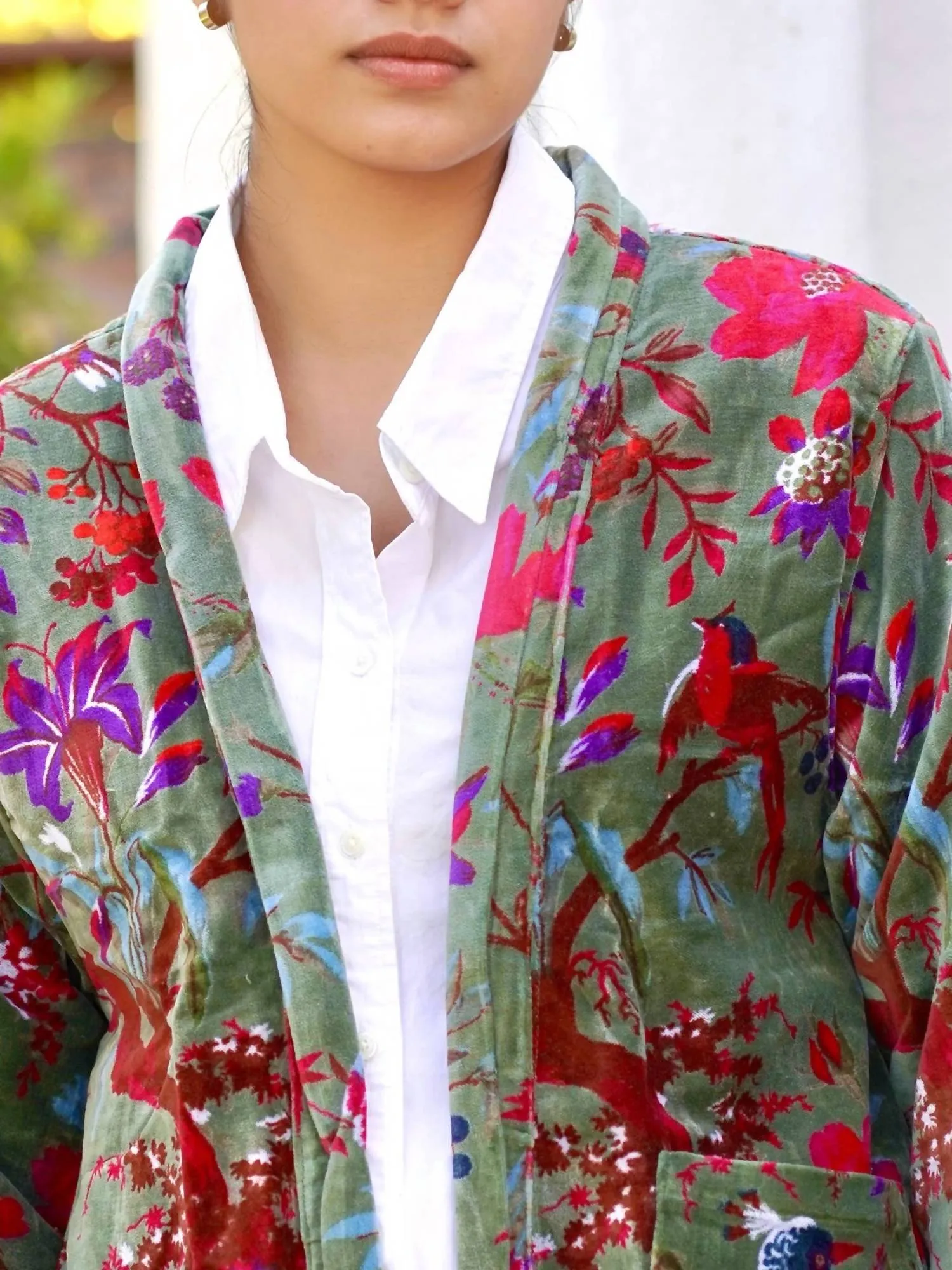 Astrid Velvet Jacket In Green