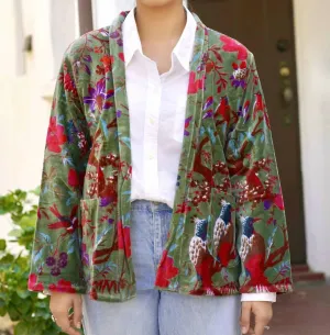 Astrid Velvet Jacket In Green