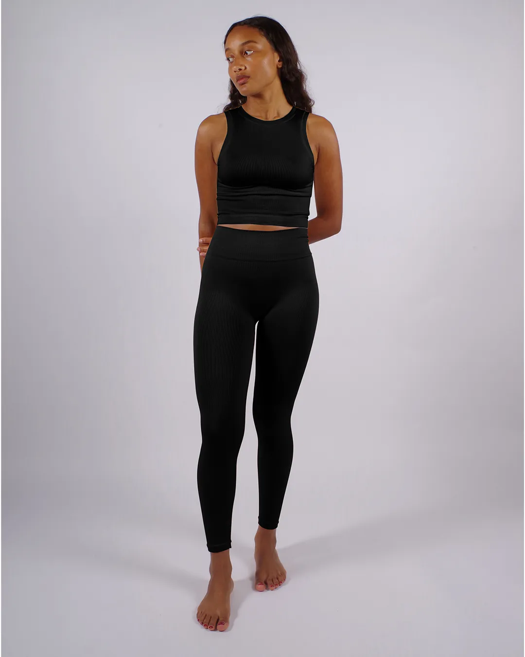 AWAKEN Ribbed Leggings | Black