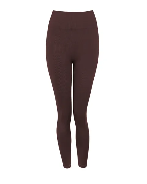 AWAKEN Ribbed Leggings | Chocolate Brown