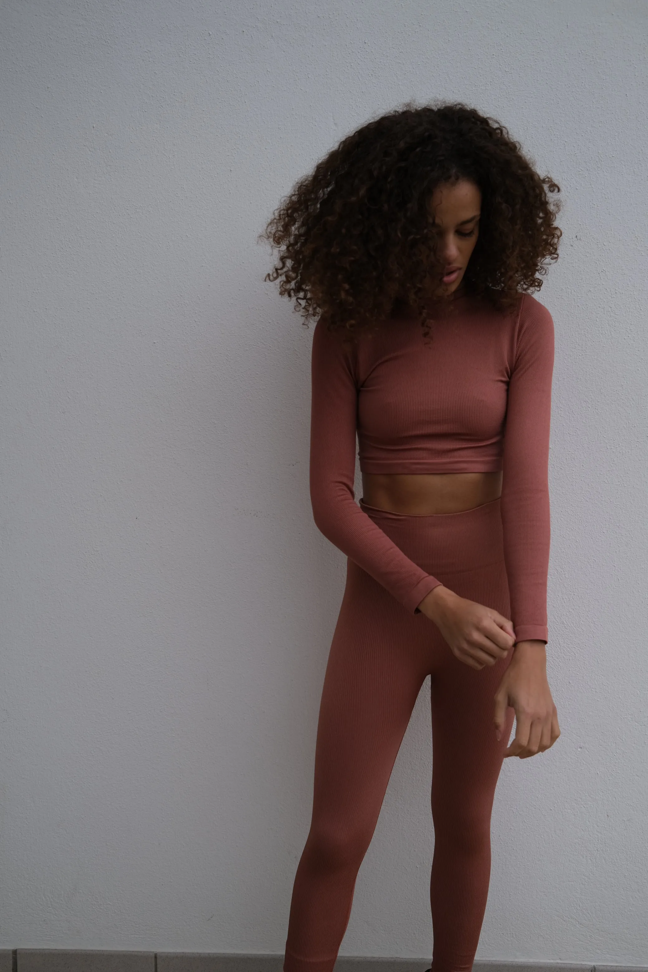 AWAKEN Ribbed Leggings | Rusty Pink