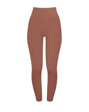 AWAKEN Ribbed Leggings | Rusty Pink