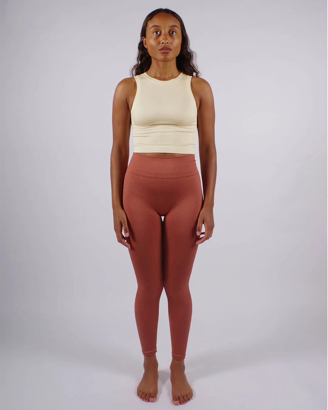 AWAKEN Ribbed Leggings | Rusty Pink
