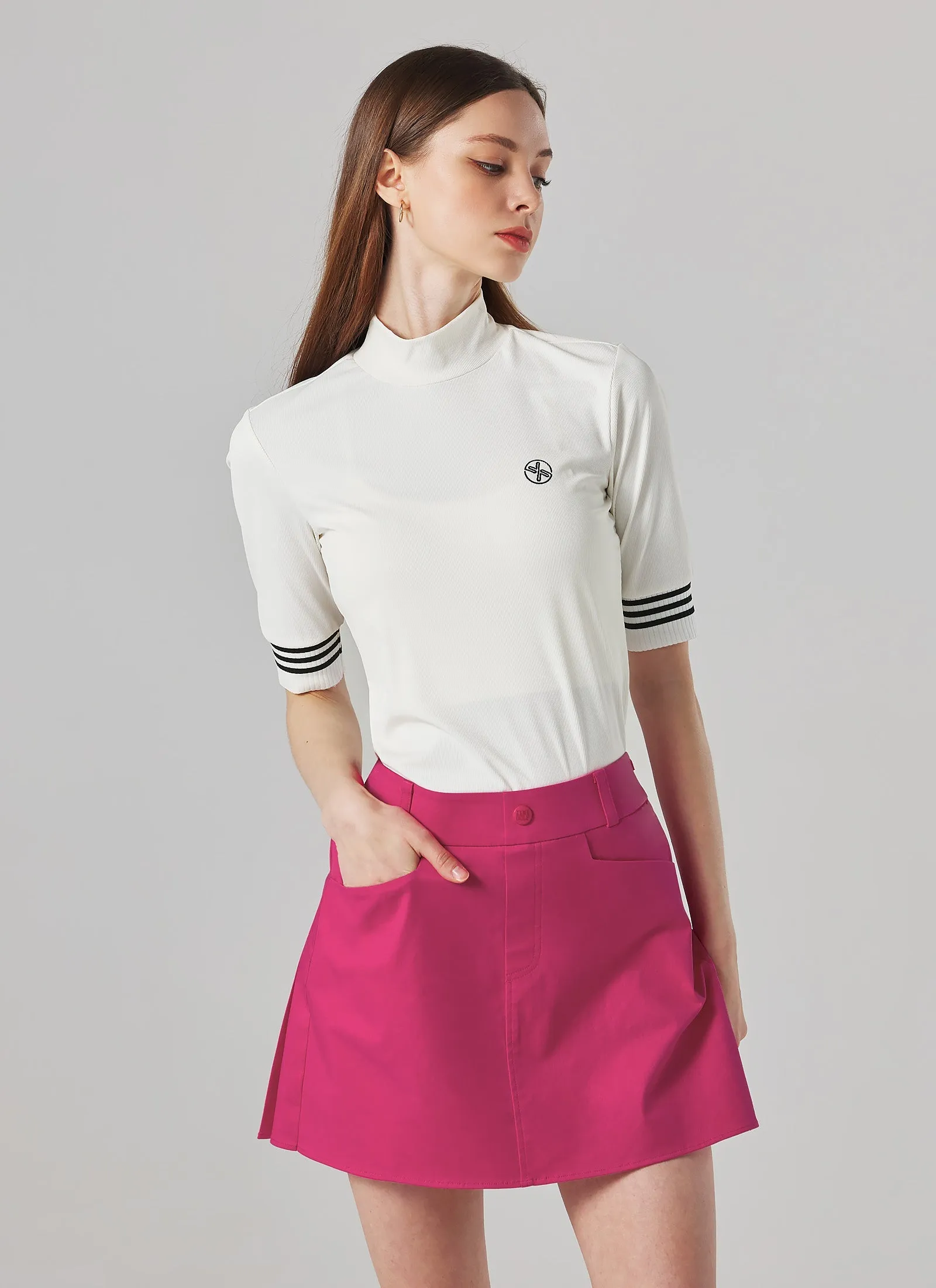 Back Pleated Stretch Skirt