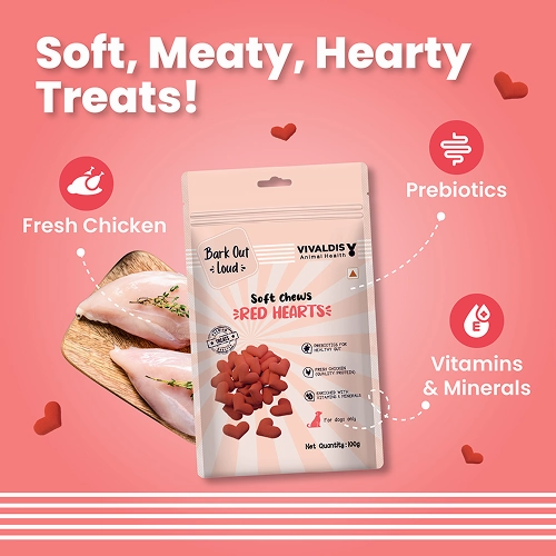 Bark Out Loud by Vivaldis Red Hearts Spanish Dog Treats