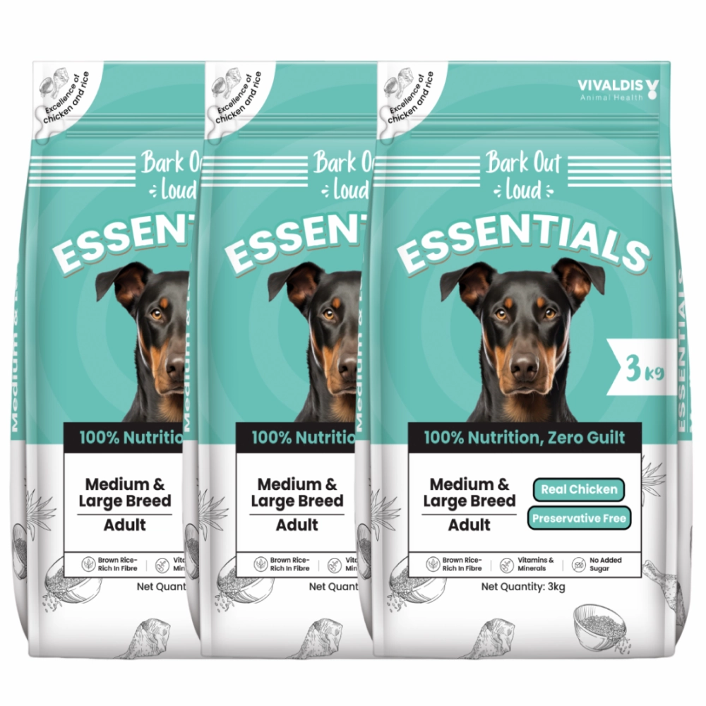 Bark Out Loud Essentials Real Chicken Medium and Large Breed Adult Dog Dry Food