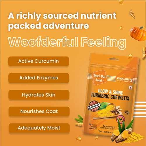 Bark Out Loud Glow and Shine Turmeric Chew Stix for Dogs and Cats