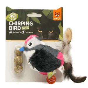 Barkbutler x Fofos Black Bird with Catnip Balls Interactive Toy for Cats (Black)