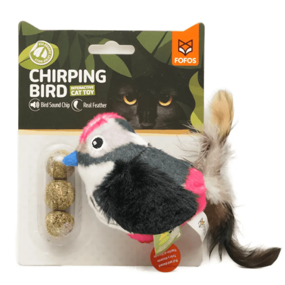Barkbutler x Fofos Black Bird with Catnip Balls Interactive Toy for Cats (Black)