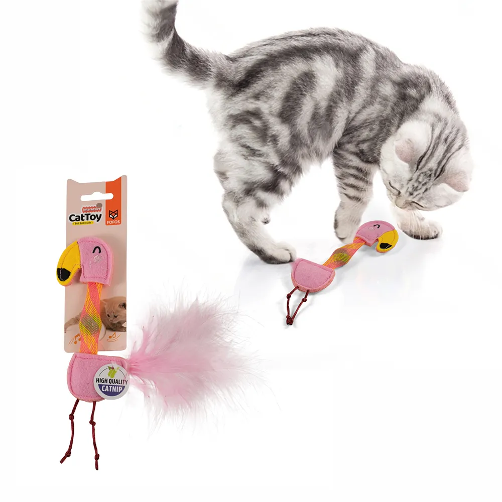 Barkbutler x Fofos Flamingo Flick Tube Catnip Toy for Cats