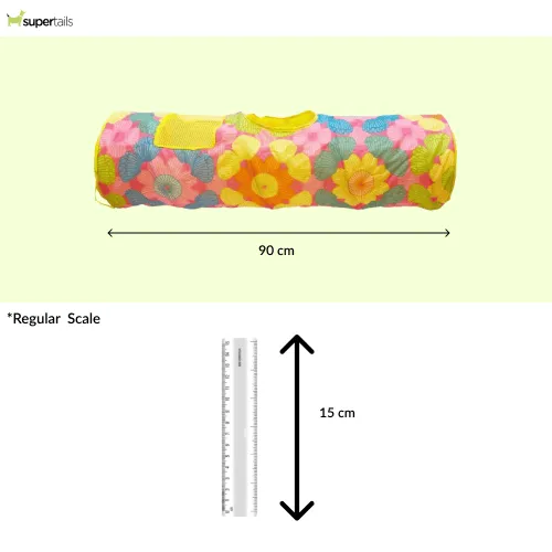 Barkbutler x Fofos Floral Pop Up Tunnel Toy for Cats