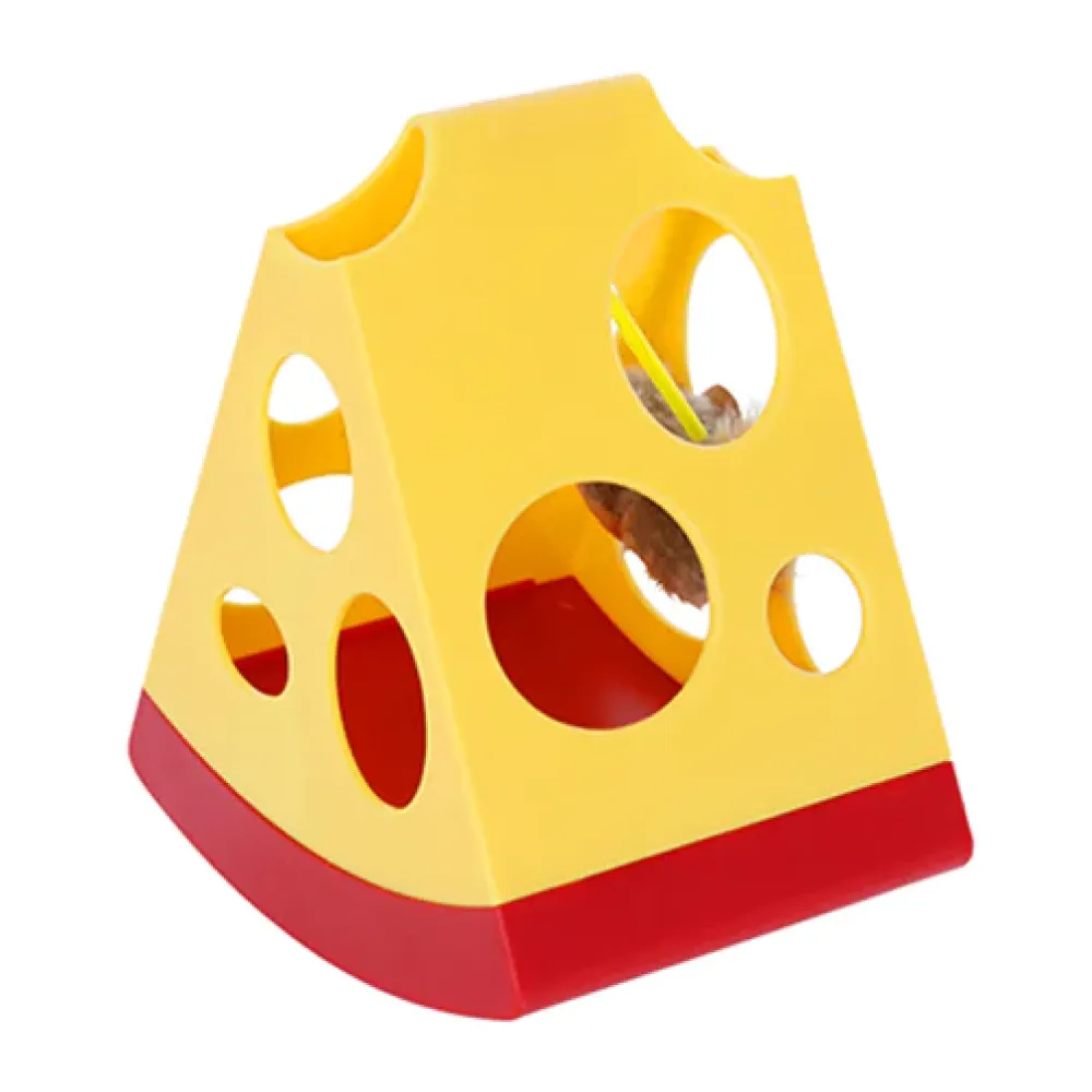 Barkbutler x Fofos Mouse In Cheese Interactive Toy for Cats (Yellow/Red)
