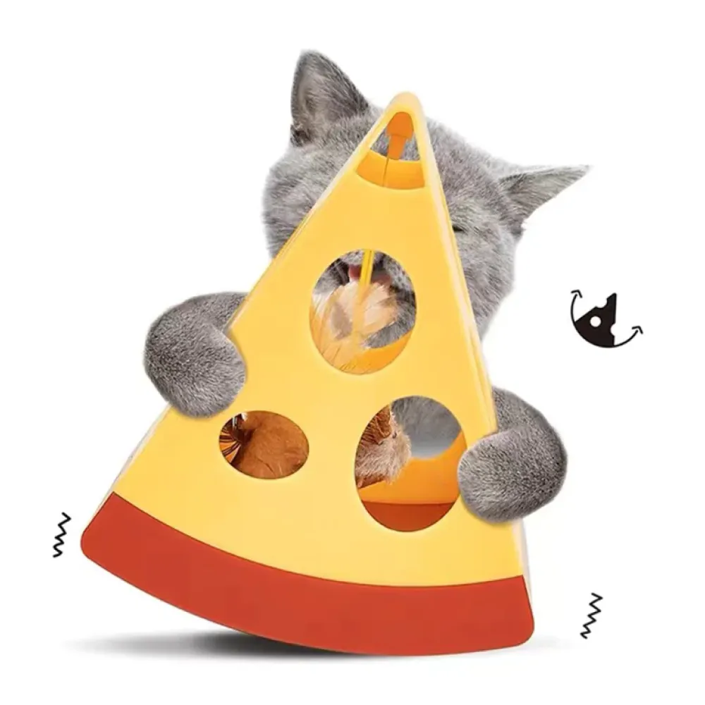 Barkbutler x Fofos Mouse In Cheese Interactive Toy for Cats (Yellow/Red)