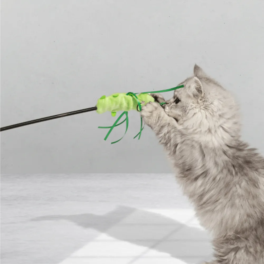 Barkbutler x Fofos Wand Moving Caterpillar Teaser Toy for Cats