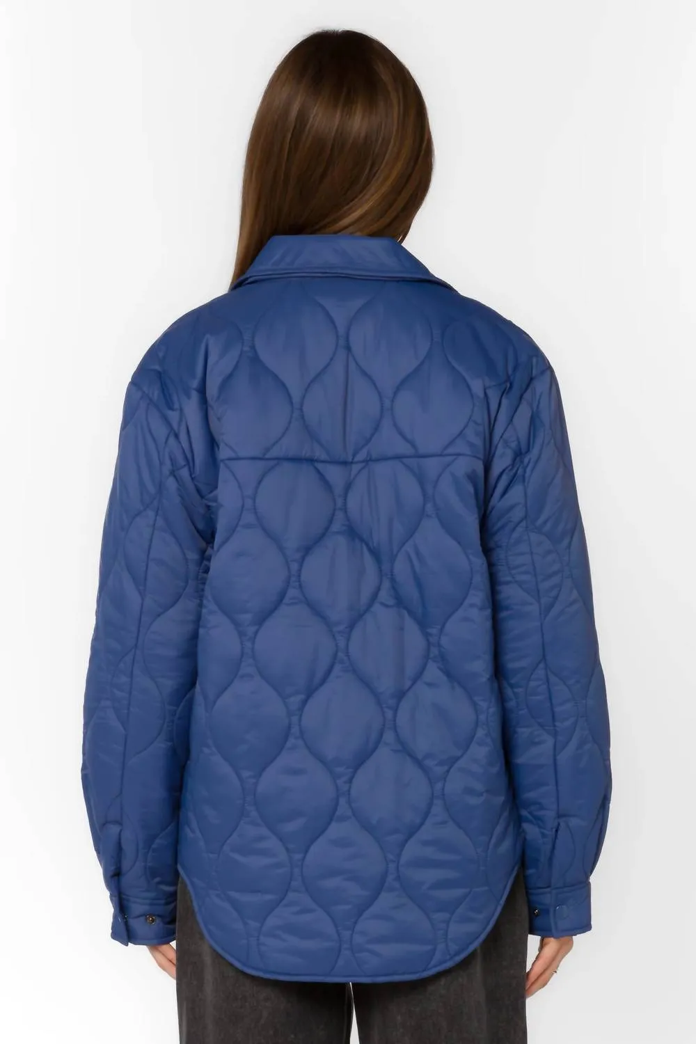 Bella Puffer Jacket In Deep Cobalt