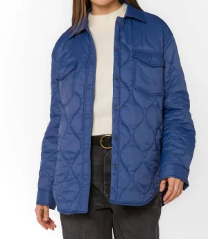Bella Puffer Jacket In Deep Cobalt