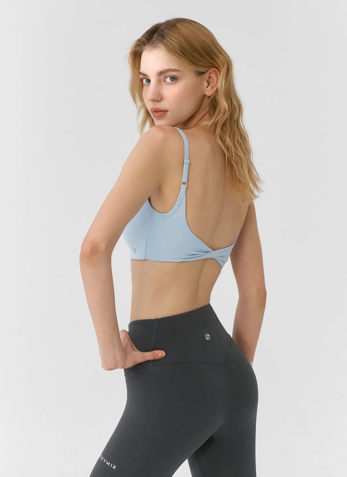 Black Label Power Rise Back Twist Bra Top