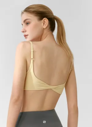 Black Label Power Rise Back Twist Bra Top