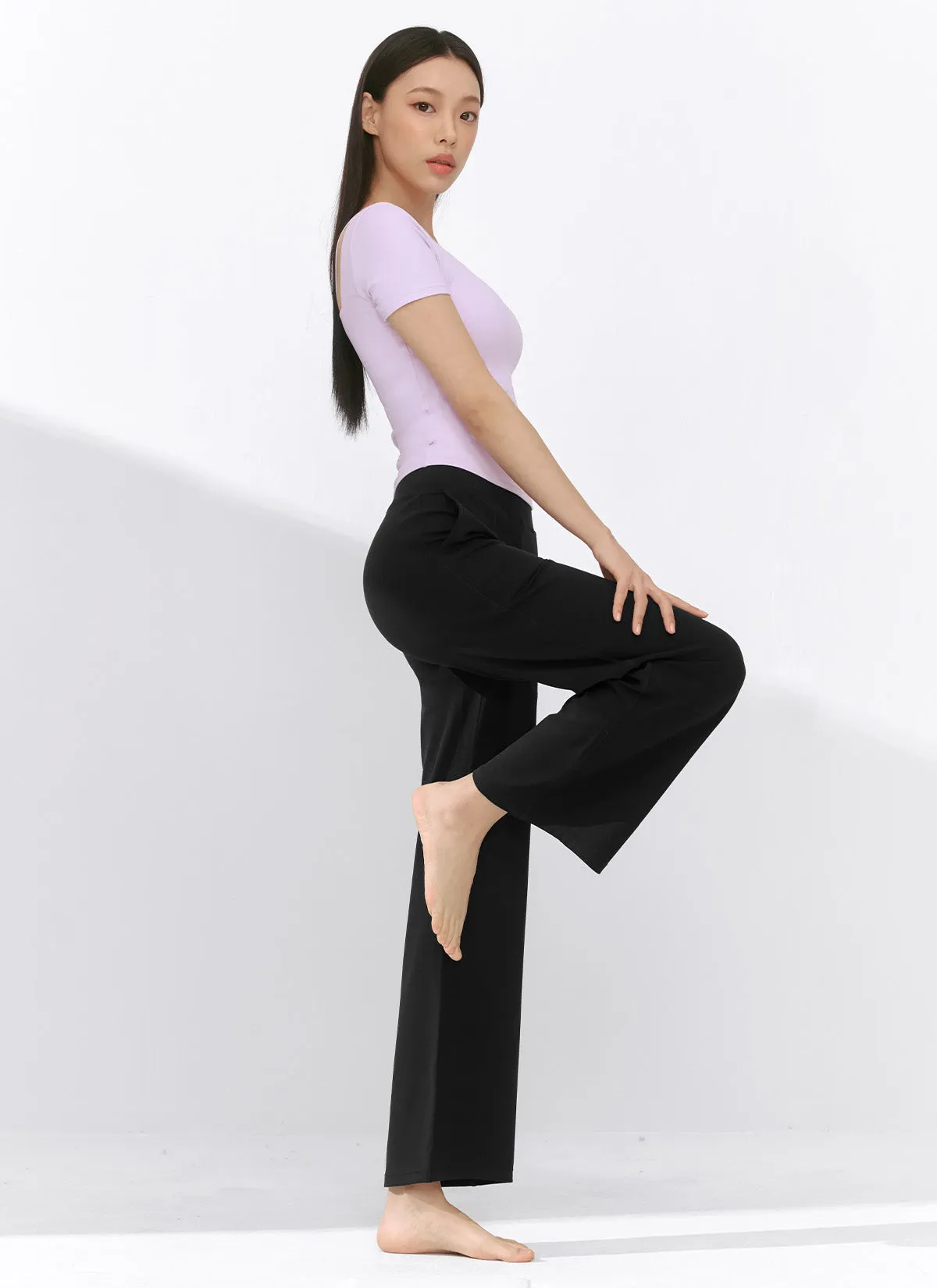 Black Label Power Rise Pocket Wide Leggings