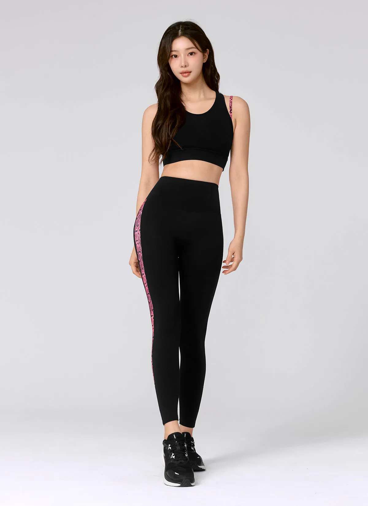 Black Label Power Rise Python Color Block Leggings