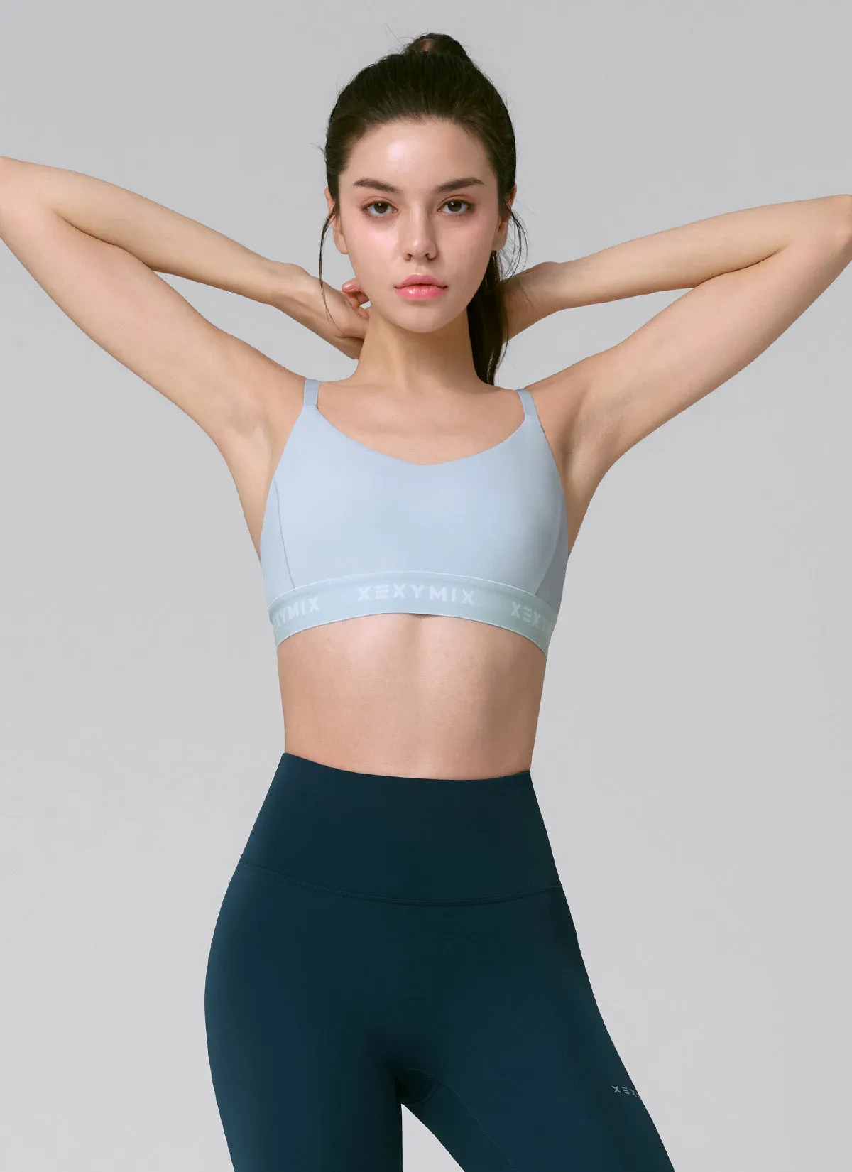 Black Label Signature Power Rise Logo Band Bra Top
