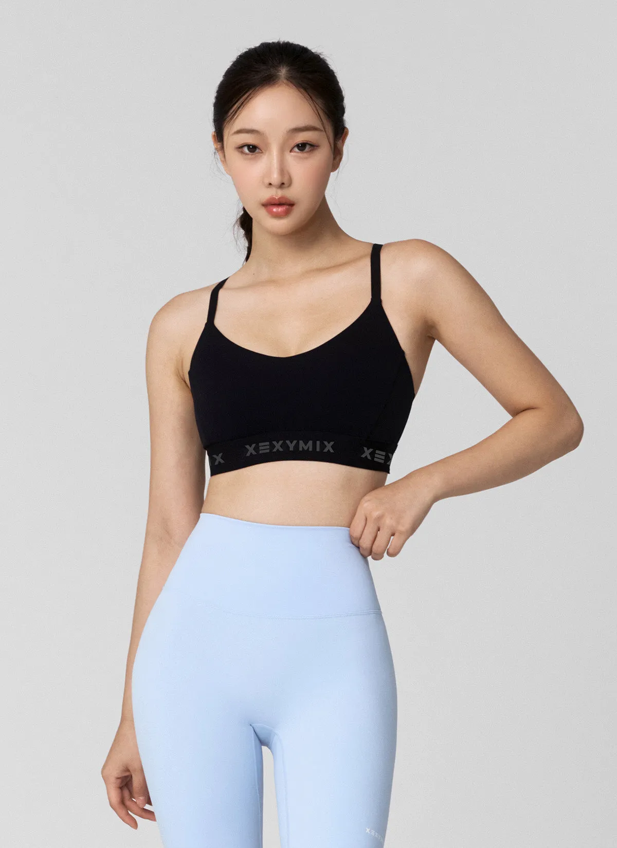Black Label Signature Power Rise Logo Band Bra Top