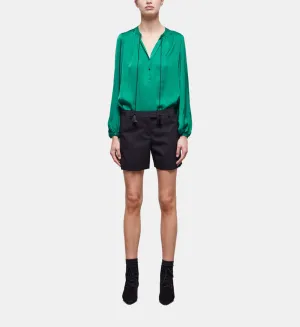 Black Wool Shorts