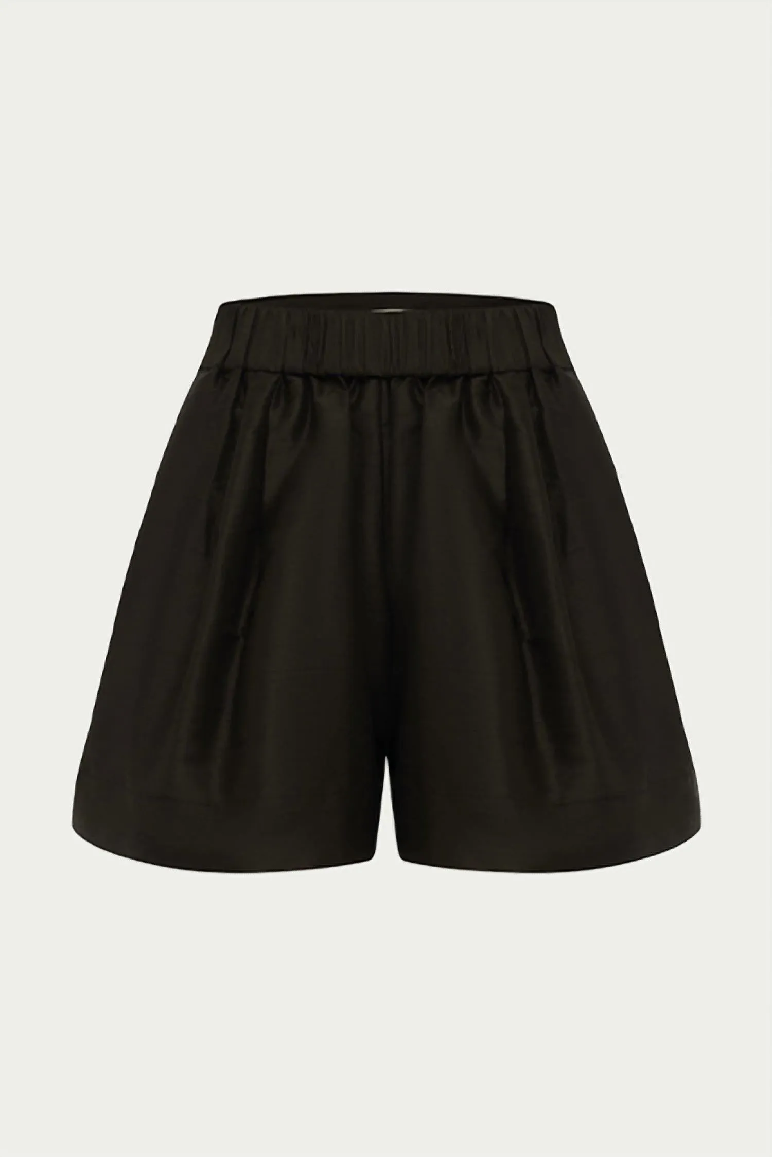 Blanche Silk Dupion Shorts In Coffee
