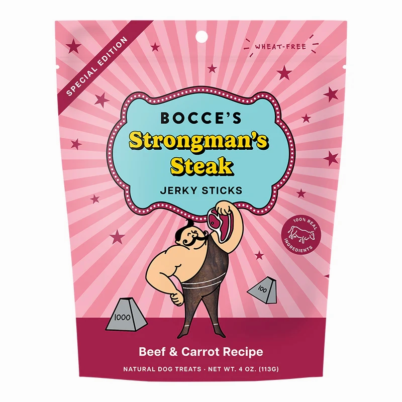 Bocce's Jerky Sticks Strongmans Steak 4 oz.