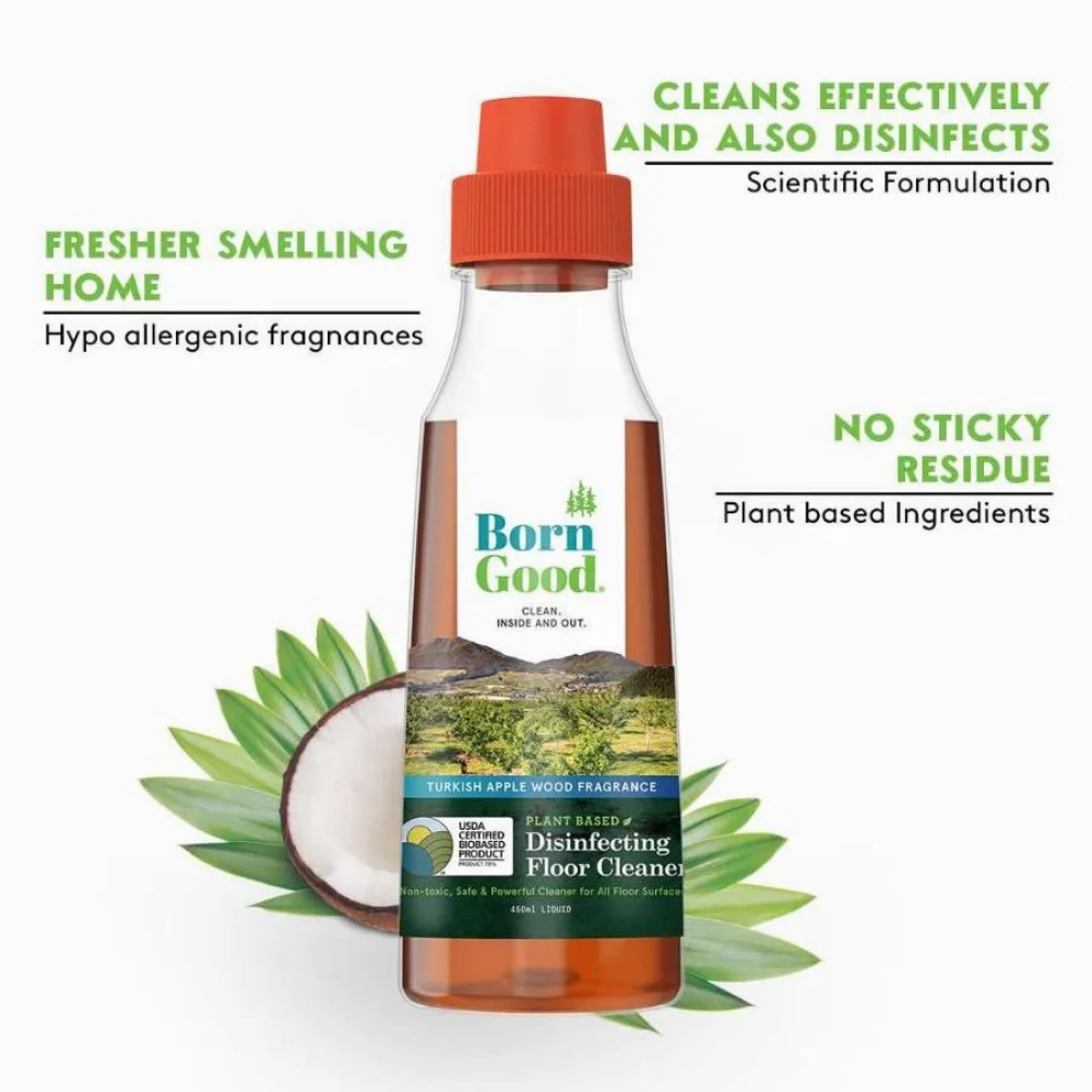 Born Good Turkish Apple Wood Fragrance Plant Based Disinfecting Floor Cleaner for Dogs and Cats
