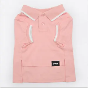 Boss Polo Tshirt for Dogs (Pink Cream)