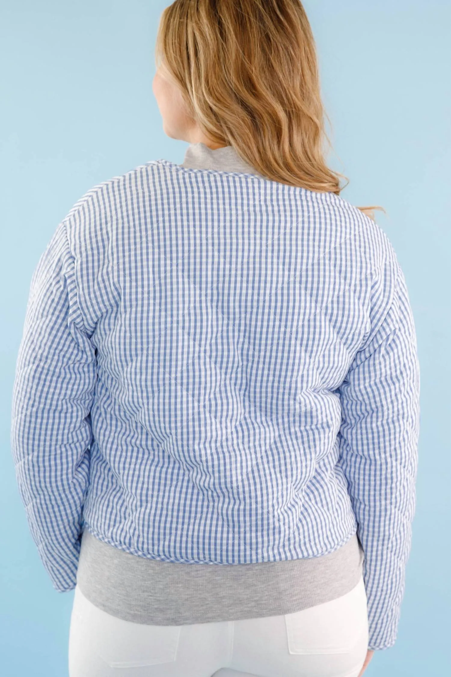 Bow Tie Jacket In Blue White Gingham
